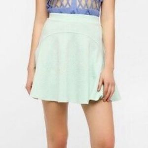 🔥Urban Outfitters* Sparkle & Fade Mint Green Mini Skater Skirt Embossed Small